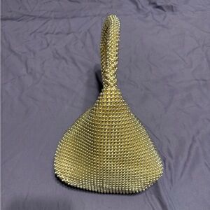 Jessica McClintock Gold Beaded Wristlet - EUC